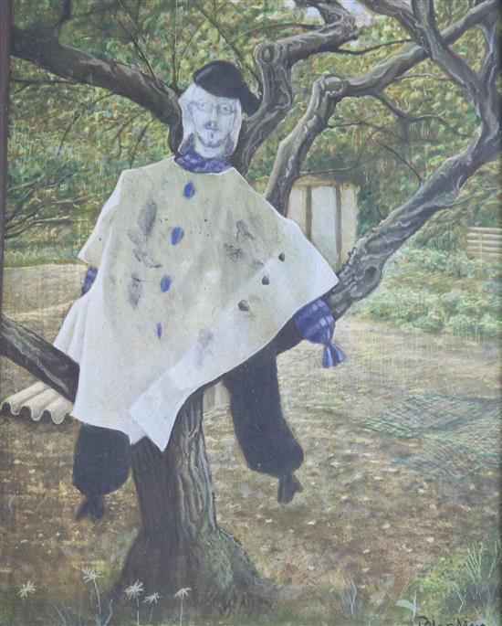 Peter Messer (1954-) Self portrait as a scarecrow 21 x 16.5cm